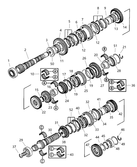2005 Dodge Stratus Ring Synchronizer Blocker Diagram for MR581382