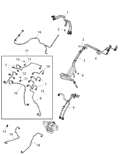 2021 Jeep Gladiator Bundle Fuel Supply And Return Diagram for 68297763AF