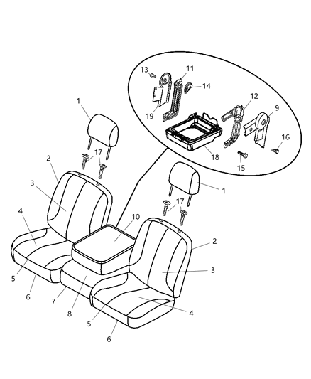 2011 Ram 3500 Pickup Front Seat - Split Seat Diagram 2 - Thumbnail