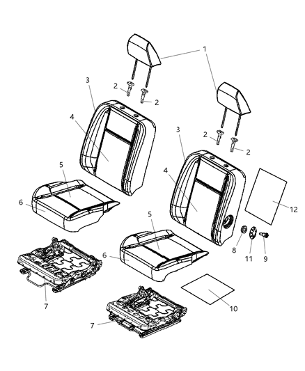 2009 Dodge Ram 4500 Seat Back, Front Driver Side Diagram for 1ML681J3AA