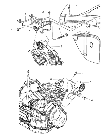 2001 Dodge Neon Support Engine Mount Diagram for 4668530AB