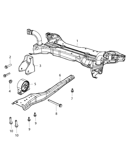 2016 Jeep Compass Bracket Engine Mount Diagram for 68229950AA