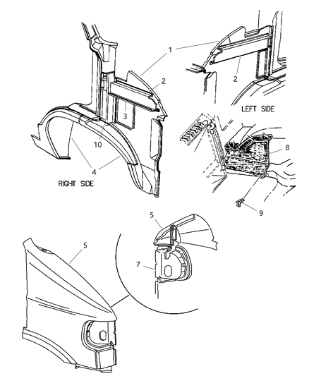 1998 Dodge Ram Van Impact Bar, Front Driver Side Diagram for 55347133AB