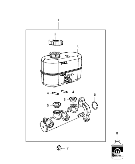 2020 Ram 3500 Cab Chassis(<10K lb.) Brake Master Cylinder Diagram 2 - Thumbnail