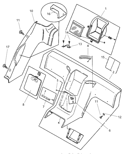 2000 Dodge Viper Bezel Seat Belt Diagram for HC81LX9