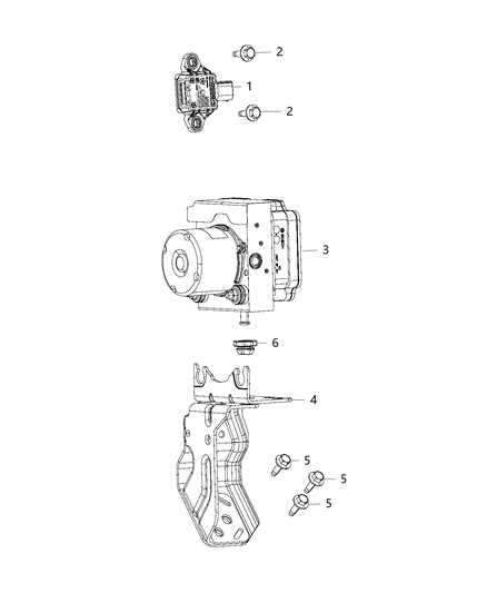 2016 Dodge Grand Caravan Lateral Accelerometer Sensor Diagram for 56029560AB