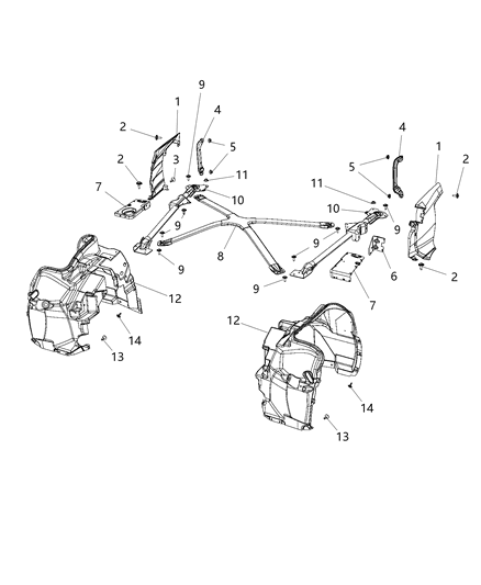 2016 Dodge Viper Support Brace Diagram for 68141076AC