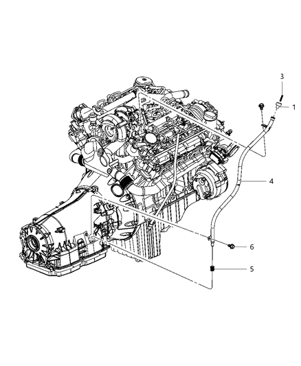 2008 Jeep Grand Cherokee Oil Filler Tube & Related Parts Diagram 3 - Thumbnail