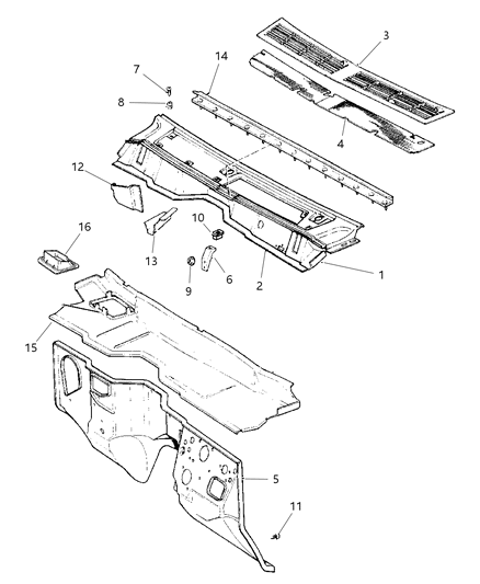 1999 Jeep Cherokee Panel Dash Diagram for 55175378AB