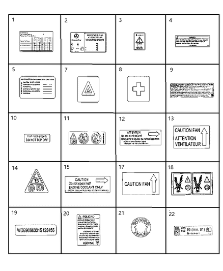 2009 Dodge Sprinter 3500 Label Warning Diagram for 1GY38VA0AA