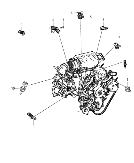 2017 Jeep Grand Cherokee Sensors, Engine Diagram 2 - Thumbnail