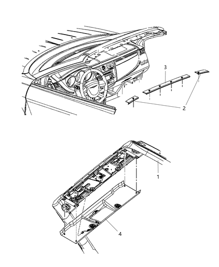 2010 Chrysler Sebring Interior Moldings And Pillars Diagram 1 - Thumbnail
