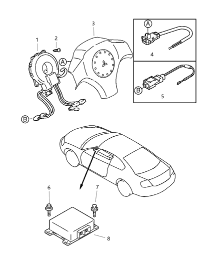 2003 Dodge Stratus Clockspring Diagram for MR583934