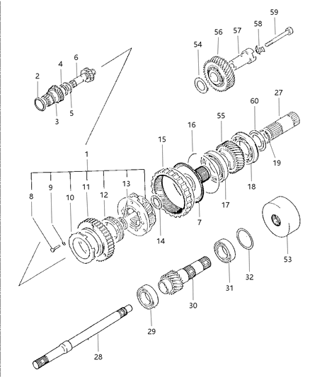 1997 Dodge Avenger Gear Train of Automatic Transmission Diagram 2 - Thumbnail