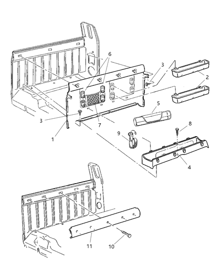 1998 Dodge Ram 1500 Tool Compartment Diagram for 52020344AA