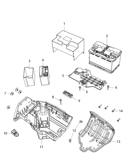 2021 Jeep Wrangler Tray And Support, Battery Diagram 2 - Thumbnail
