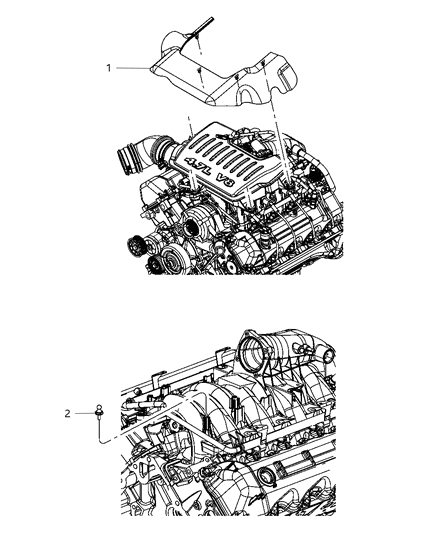 2008 Jeep Commander Engine Cover & Related Parts Diagram 1 - Thumbnail