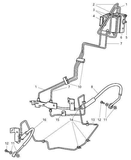 2002 Dodge Ram 1500 Tube Brake Diagram for 52009950AB