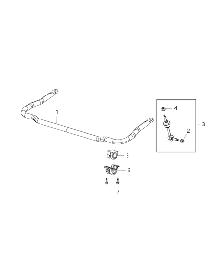 2017 Ram 3500 Cab Chassis(<10K lb.) Front Stabilizer Bar Diagram 1 - Thumbnail