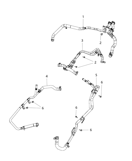 2020 Jeep Grand Cherokee Hose And Tube Heater Supply And Return Diagram for 68244860AE