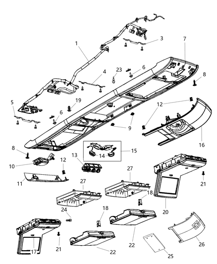 2016 Dodge Grand Caravan Control Assembly, Rear Diagram for 55111313AC