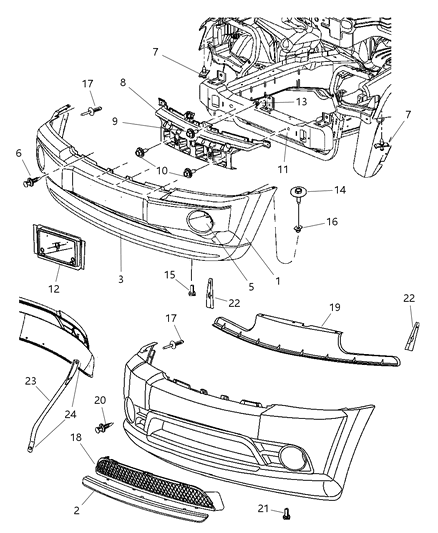 2006 Jeep Grand Cherokee Headlamp Assembly Nut, Plastic Diagram for 6508072AA