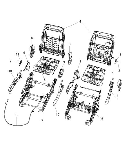 2007 Chrysler Sebring Pan Seat Cushion Diagram for 68002802AA