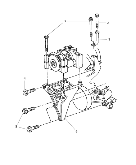 2002 Dodge Ram 2500 Regular Cab Mounting - A/C Compressor Diagram