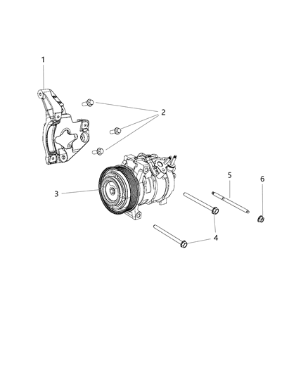 2016 Jeep Grand Cherokee A/C Compressor Mounting Diagram 2 - Thumbnail