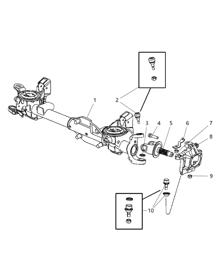 2007 Dodge Ram 3500 Cab Chassis Axle Housing, Front Diagram 1 - Thumbnail