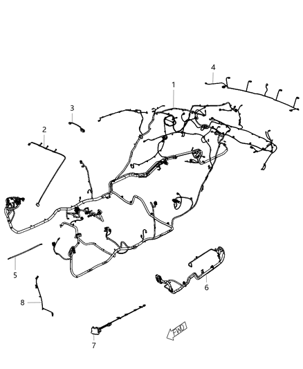 2014 Dodge Charger Wire Harness, Rear Diagram for 68092616AA