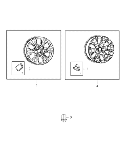 2018 Ram 1500 Insert Wheel Diagram for 5YR77CDMAA