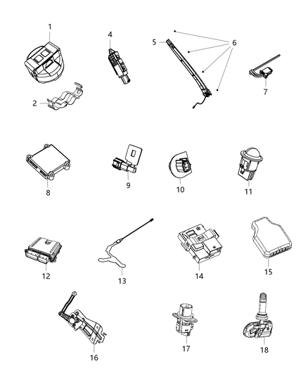 2014 Jeep Cherokee Sensor Tire Pressure Diagram for 68239720AC