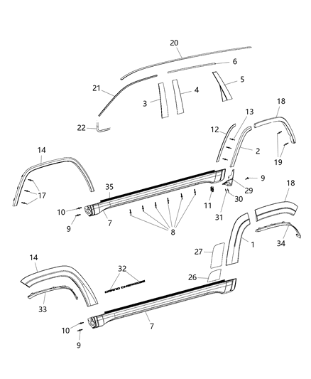 2015 Jeep Grand Cherokee Nameplate, Front Diagram for 68110321AC
