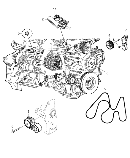 2011 Ram 3500 Cab Chassis Alternator & Related Parts Diagram 2 - Thumbnail