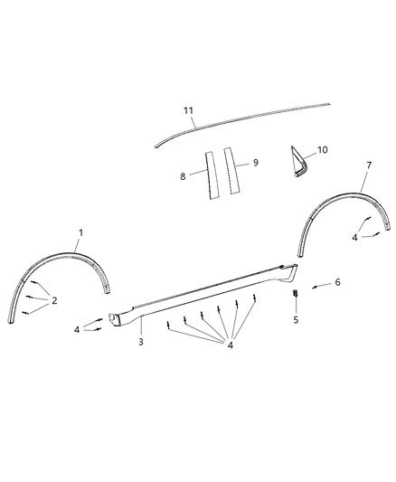 2011 Dodge Durango Stone Guard Diagram for 68088806AA