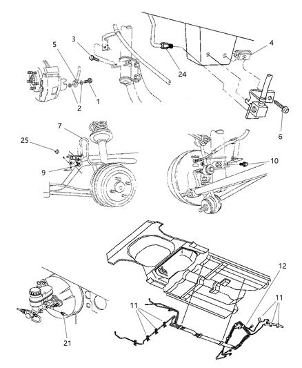 1998 Dodge Neon Lines & Hoses, Brake Diagram 2 - Thumbnail