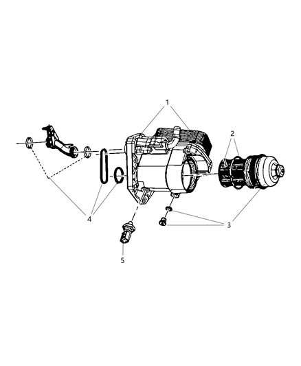 2013 Ram C/V Engine Oil , Filter , Adapter & Housing / Oil Cooler Diagram 2 - Thumbnail