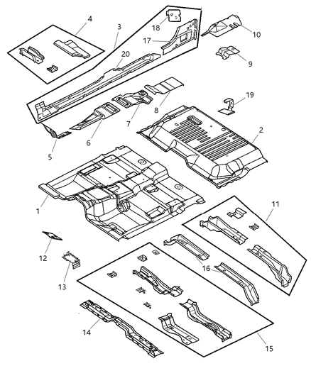 2000 Dodge Dakota Shield Heat Diagram for 55255819AC