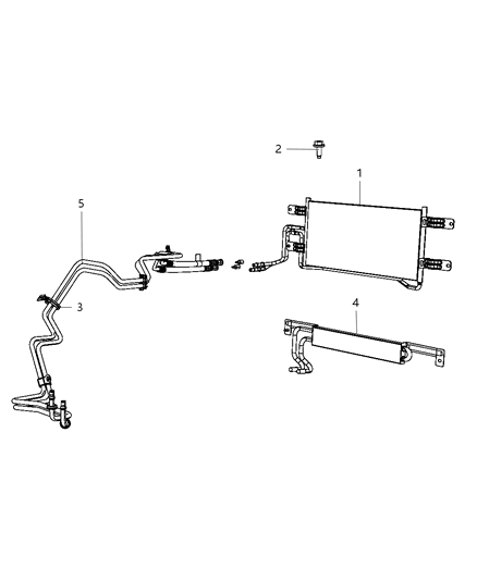 2008 Dodge Ram 3500 Cab Chassis Transmission Oil Cooler & Lines Diagram 2 - Thumbnail