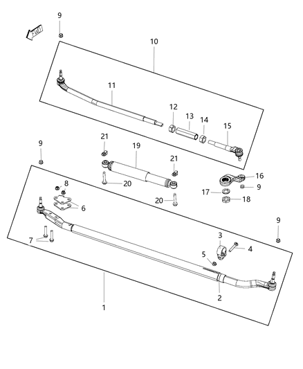 2018 Ram 3500 Cab Chassis(<10K lb.) Steering Linkage Diagram