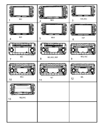 2010 Dodge Caliber Radio Am / Fm / Dvd / Hdd / Mp3 / SDARS / Rear Camera Diagram for 5064758AC
