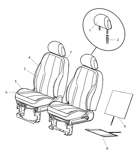 2010 Chrysler PT Cruiser Cover Front Seat Cushion Diagram for 1SP291DAAA