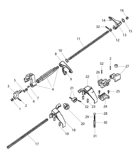 2015 Dodge Challenger Pin Shift Fork Diagram for 5086558AA