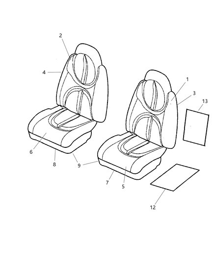 2001 Dodge Durango Front Seat Diagram 1 - Thumbnail