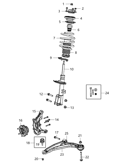 2013 Chrysler 200 Arm Lower Control Front Diagram for 5085407AJ
