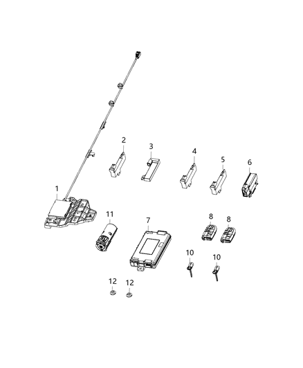 2016 Chrysler 300 Module Keyless Ignition Node Diagram for 68299957AA