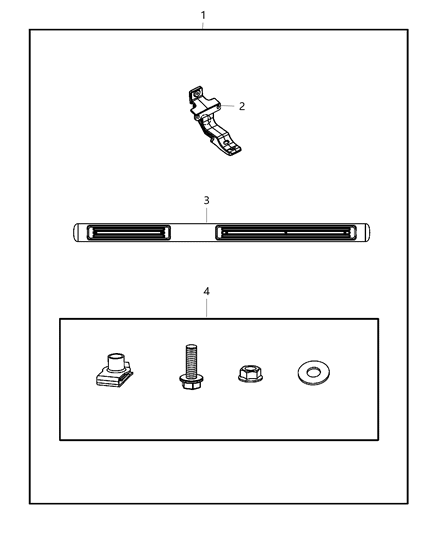 2014 Jeep Grand Cherokee Step Kit Tubular Side Diagram for 68088056AB