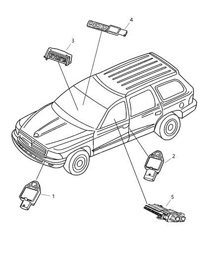 2007 Dodge Durango Module Occupant Restraint Diagram for 4606948AC