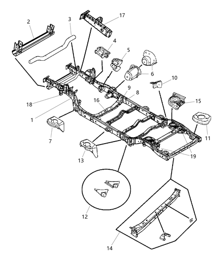 2007 Jeep Wrangler Bracket Track Bar Front Diagram for 68019152AA